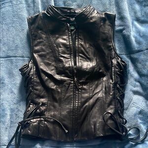 Siena Studio Black Leather Vest